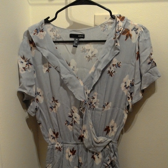 Aqua Floral High Low Skirt Dress in Small - Picture 1 of 7